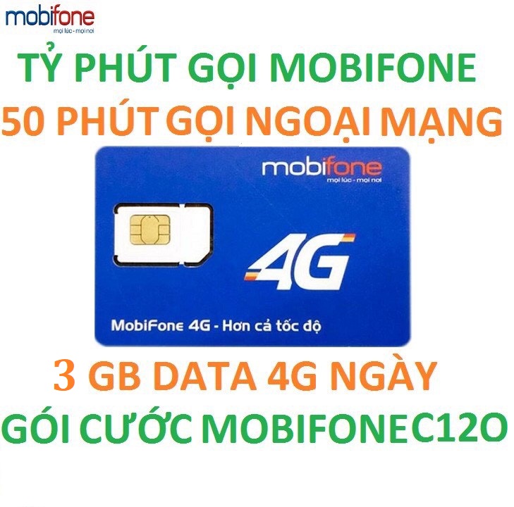 Sim 4G Mobifone C120 120GB -  -  Hàng chính hãng