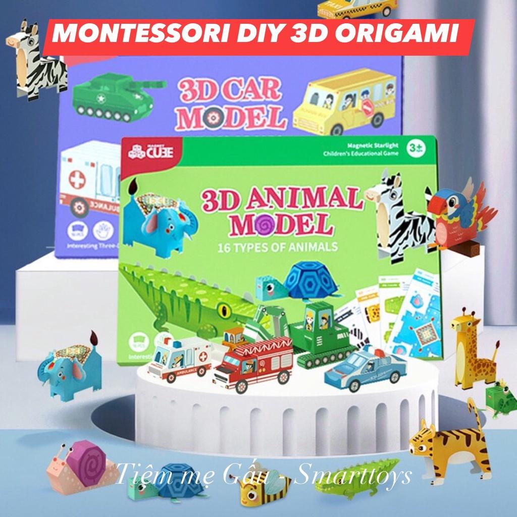 MONTESSORI DIY 3D COLORFUL ORIGAMI PAPER - ĐỒ CHƠI GẤP GIẤY ORIMAGI 3D GIÚP RÈN LUYỆN SỰ KHÉO LÉO CHO BÉ