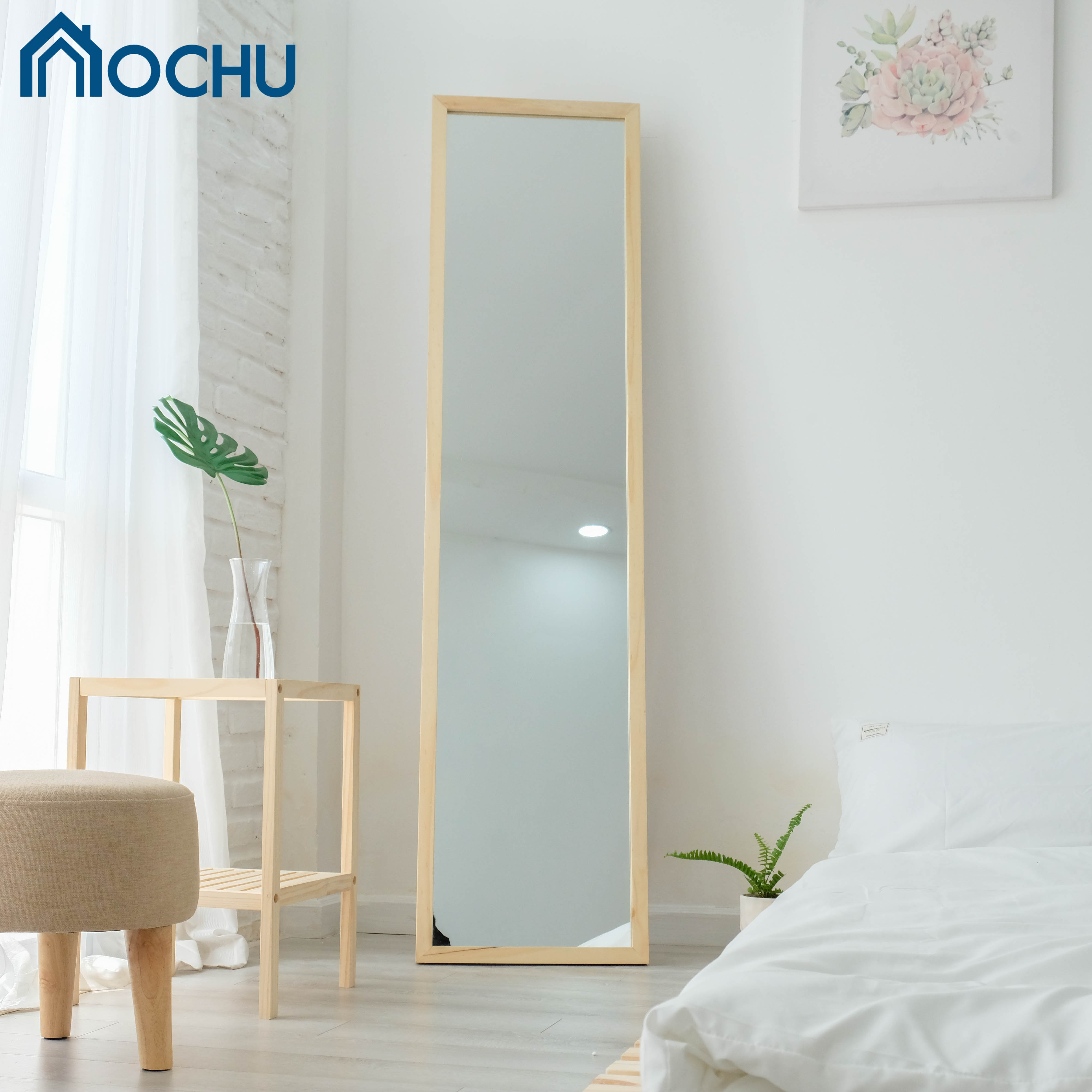 Gương Đứng Soi Toàn Thân Tràn Viền Khung Gỗ OCHU - A Mirror - Natural