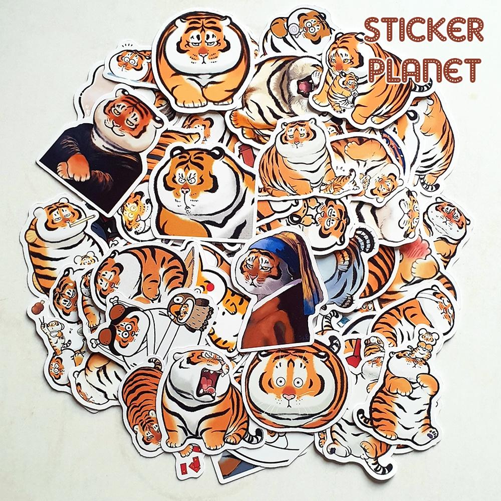 Sticker hình dán hổ đáng yêu cute trang trí mũ bảo hiểm, đàn, guitar, ukulele, điện thoại laptop,vali