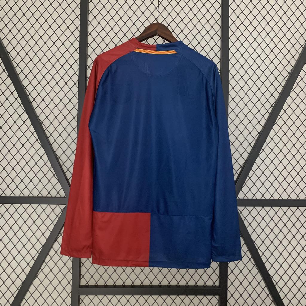 Áo Bóng Đá Retro Barcelona 2008 Dài Tay - Sân Nhà bản cao cấp vải Cotton Polyester