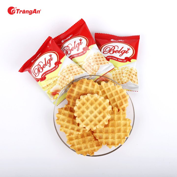 [Mẫu dùng thử] 01 gói bánh cookie Belgi trứng sữa 13,9g, giao màu ngẫu nhiên, thương hiệu Tràng An, hạn sử dụng 12 tháng