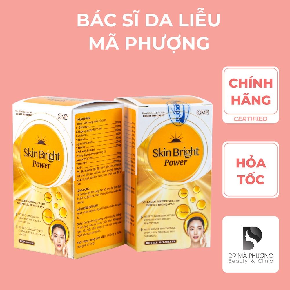 Viên uống trắng da, giảm thâm nám Skin Bright Power Hộp 30 viên - Bác sĩ Mã Phượng