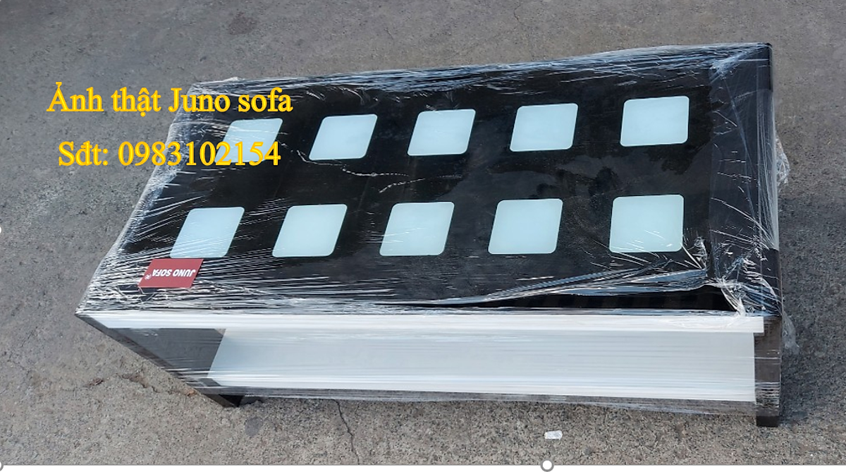 Bàn trà gỗ vuông mặt kính 50 x 100 x 45 cm