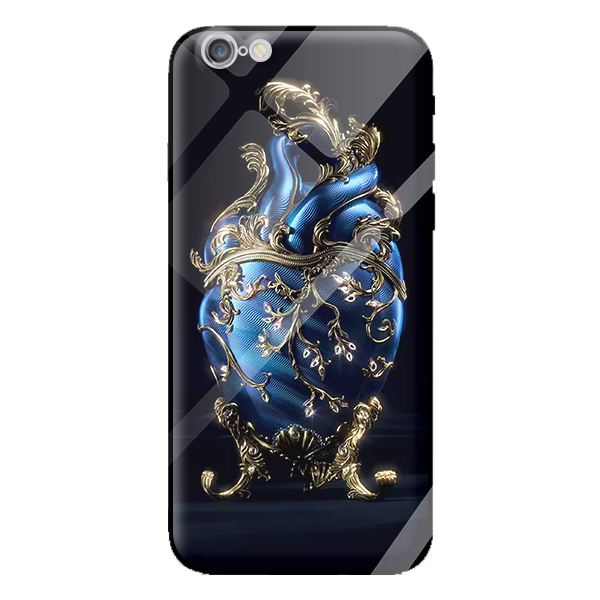 Ốp kính cường lực cho iPhone 6s Plus nền tim xanh 2 - Hàng chính hãng
