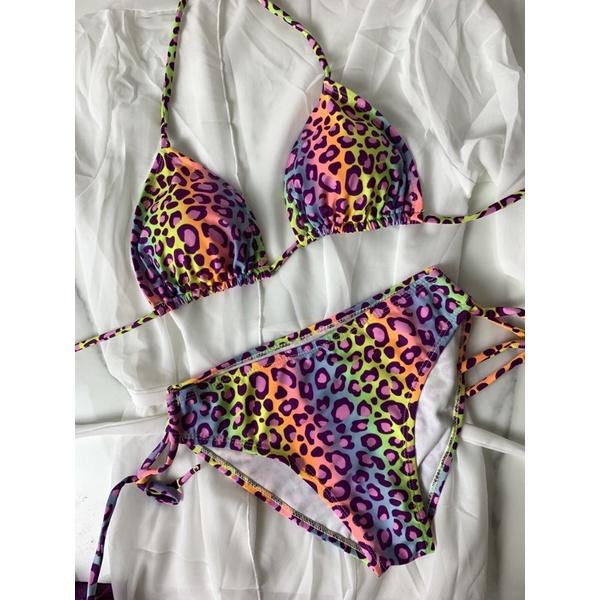Bikini 3 mảnh tam giác đồ bơi đi biển họa tiết da báo 7màu