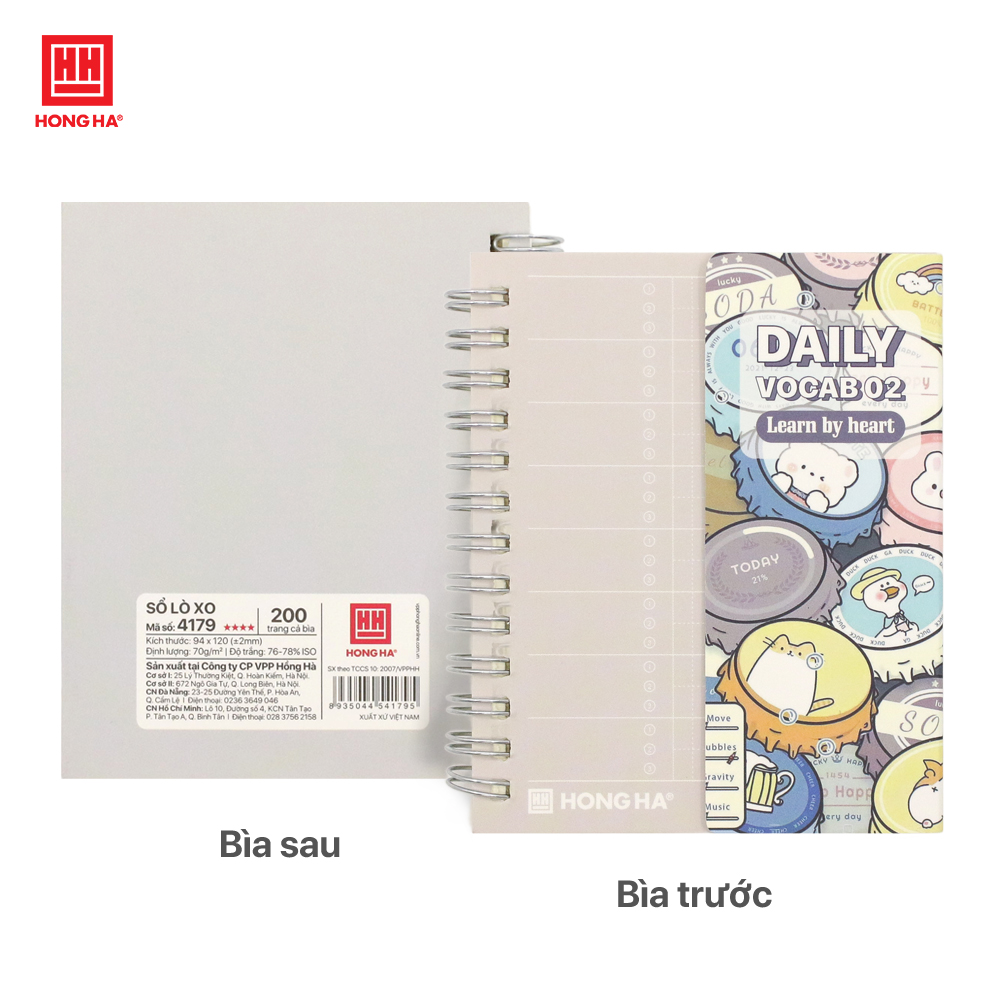 Sổ tay lò xo ghi chép học từ vựng Daily Vocab 02 Hồng Hà 200 trang - 4179