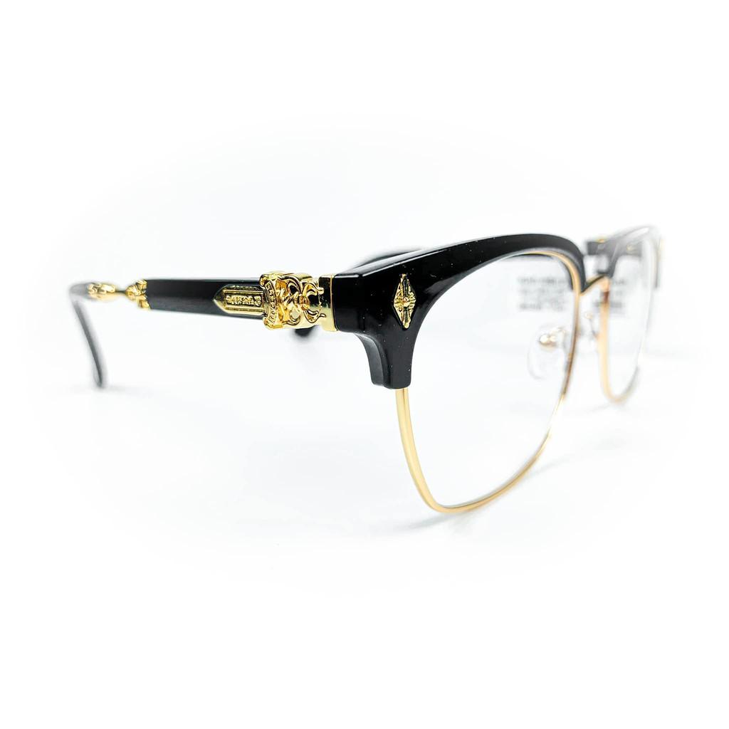 gọng cận CH2275 CHROME HEARTS VENETA SILVER BLACK and GOLD BLACK unisex nhựa mix viền kim loại