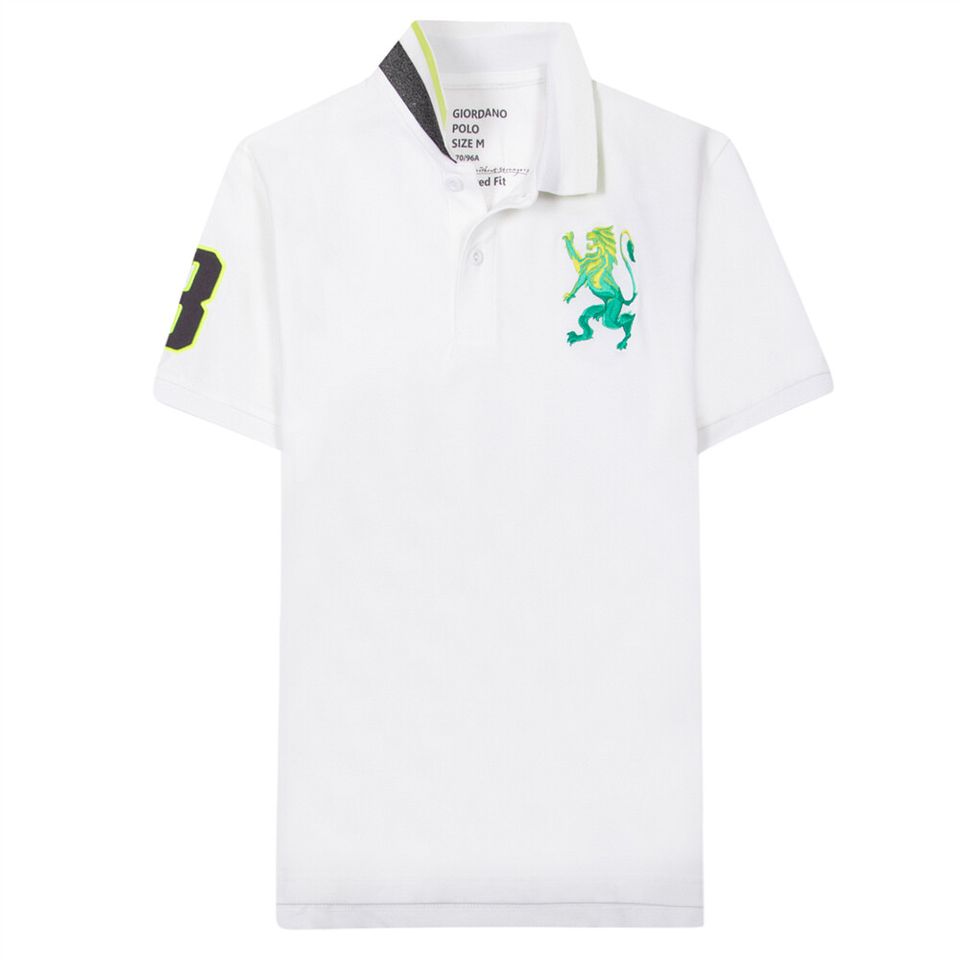 Áo Thun Có Cổ Nam Giordano Lion 3D Polo 01010222