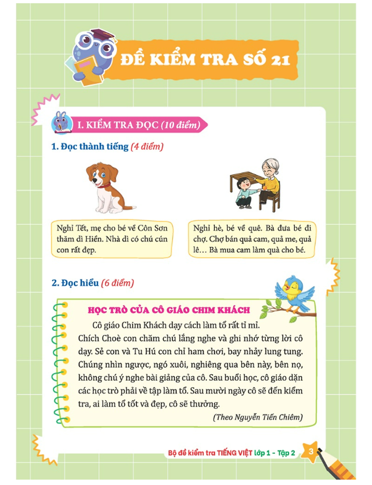 Bộ Đề Kiểm Tra Tiếng Việt Lớp 1 - Tập 2