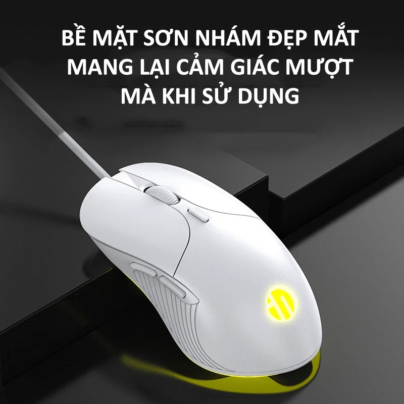 Chuột có dây INPHIC PB1P 6 nút với độ DPI lên đến 4800 phù hợp cho game thủ, văn phòng, photoshop - HÀNG CHÍNH HÃNG