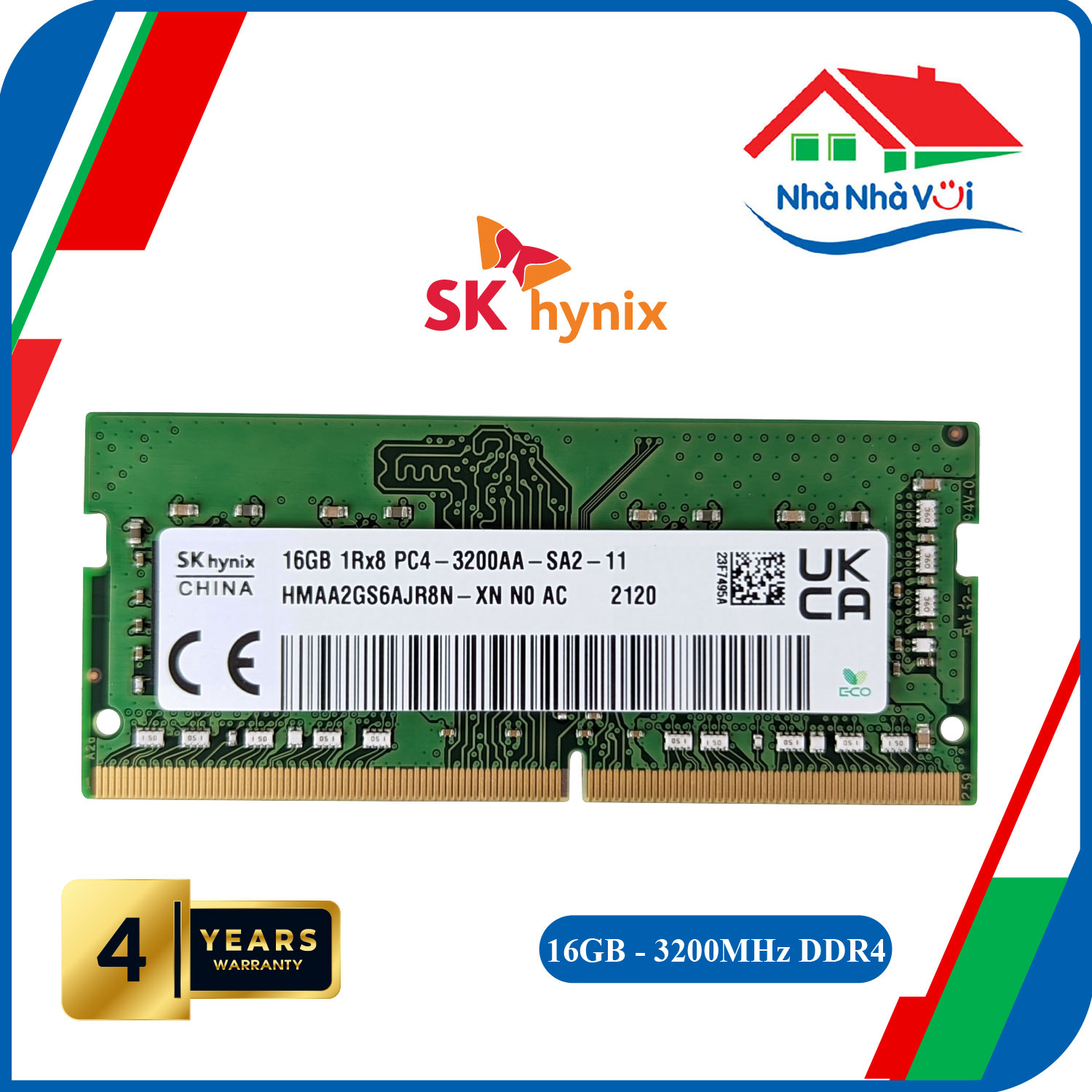 Ram Laptop DDR4 SK Hynix 16GB Bus 3200 SODIMM - Hàng Nhập Khẩu