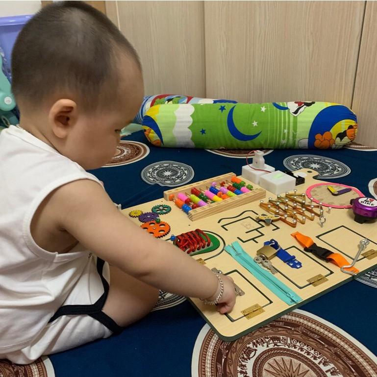 Đồ chơi bằng gỗ Bảng bận rộn Busy board cho bé từ 1-3 tuổi ,giúp bé phát triển toàn diện