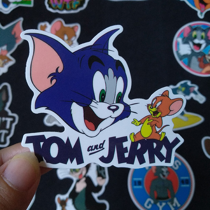 Bộ Sticker dán cao cấp chủ đề TOM and JERRY - Dùng dán Xe, dán mũ bảo hiểm, dán Laptop