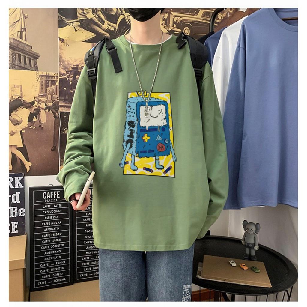 Áo thun dài tay BMO Máy Game phông Unisex nam nữ tee oversize form rộng pull Ulzzang Streetwear thu đông vải mềm