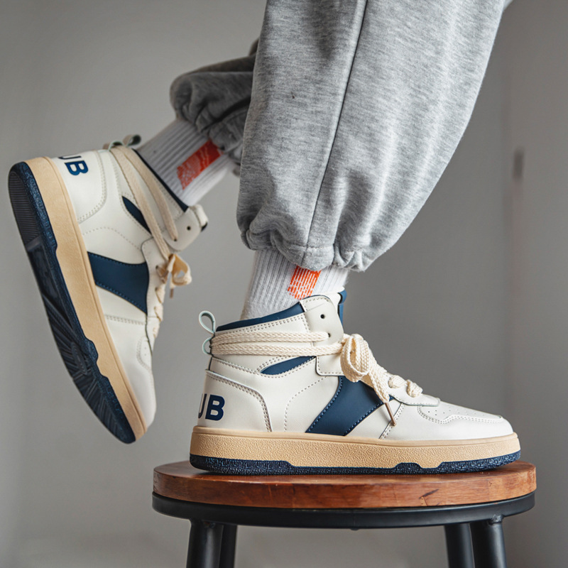 Giày Thể Thao Nam GEMI- Giày Sneaker Màu Xanh Lam - Xanh Lá Mẫu Mới 2022, Phong Cách Thời Trang Trẻ Trung, Cổ Cao - G5518