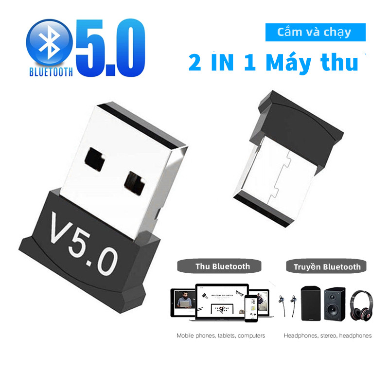 USB Bluetooth 5.0 Thu Phát Tín Hiệu 2 Trong 1,Tiện Dụng Cho Loa,Tai Nghe,Chuột,Bàn Phím, Máy Tính,Máy In