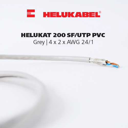 Dây cáp mạng Ethernet HELUKAT 200 SF/UTP PVC | Grey | 4 x 2 x AWG 24/1