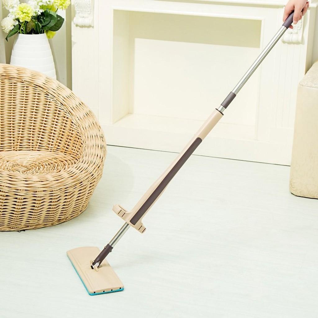 Cây lau nhà tự vắt phẳng thông minh Spin Mop xoay 360 độ (Tặng thêm 1 bông lau)