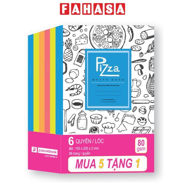 [MUA 5 TẶNG 1] Tập Học Sinh Pizza A5 - 4 Ô Ly - 96 Trang 80gsm - futurebook (Mẫu Bìa Giao Ngẫu Nhiên)
