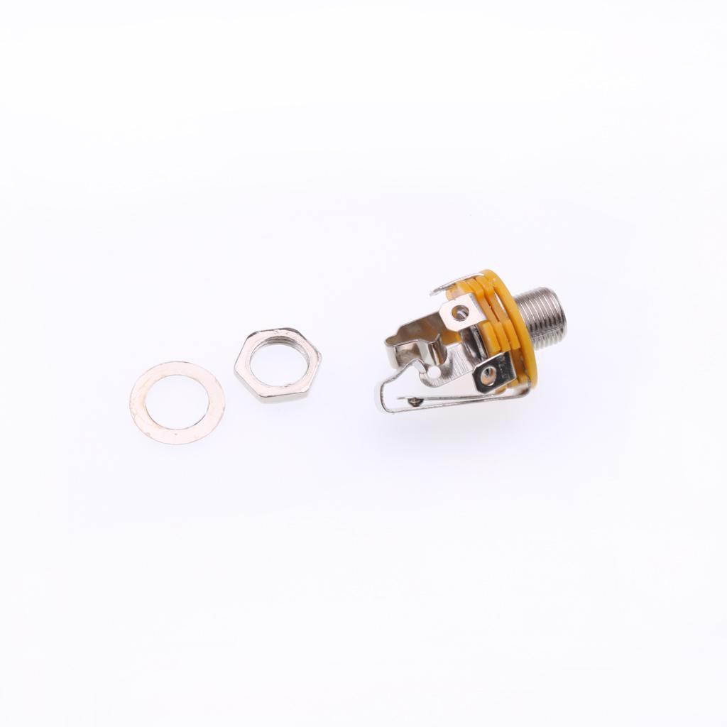 5 Pieces Guitar Stereo Socket 6.35mm Electric Guitar Stereo Socket