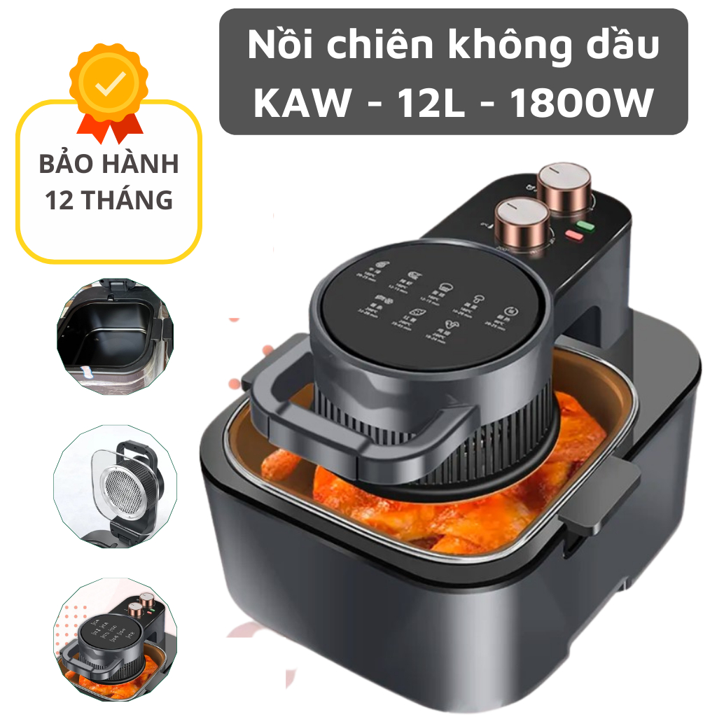 Nồi chiên không dầu KAW 12L - Màu đen