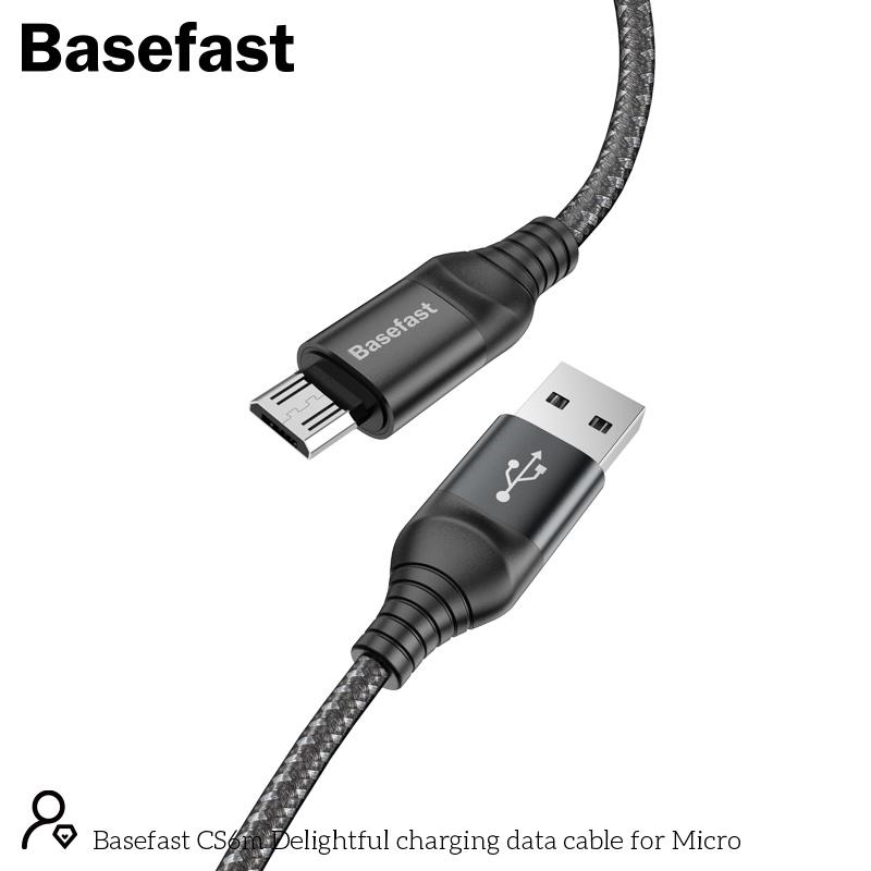 Dây sạc Micro USB Basefast máy android - Cáp bọc dù siêu bền sạc nhanh cho Samsung , xiaomi CS6m - Hàng Chính Hãng