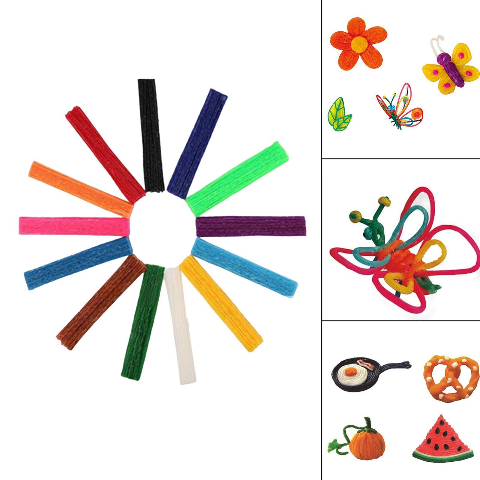 520Pcs  Craft Sticks for Kids Sensory  Sticky Yarn in 13 Colors