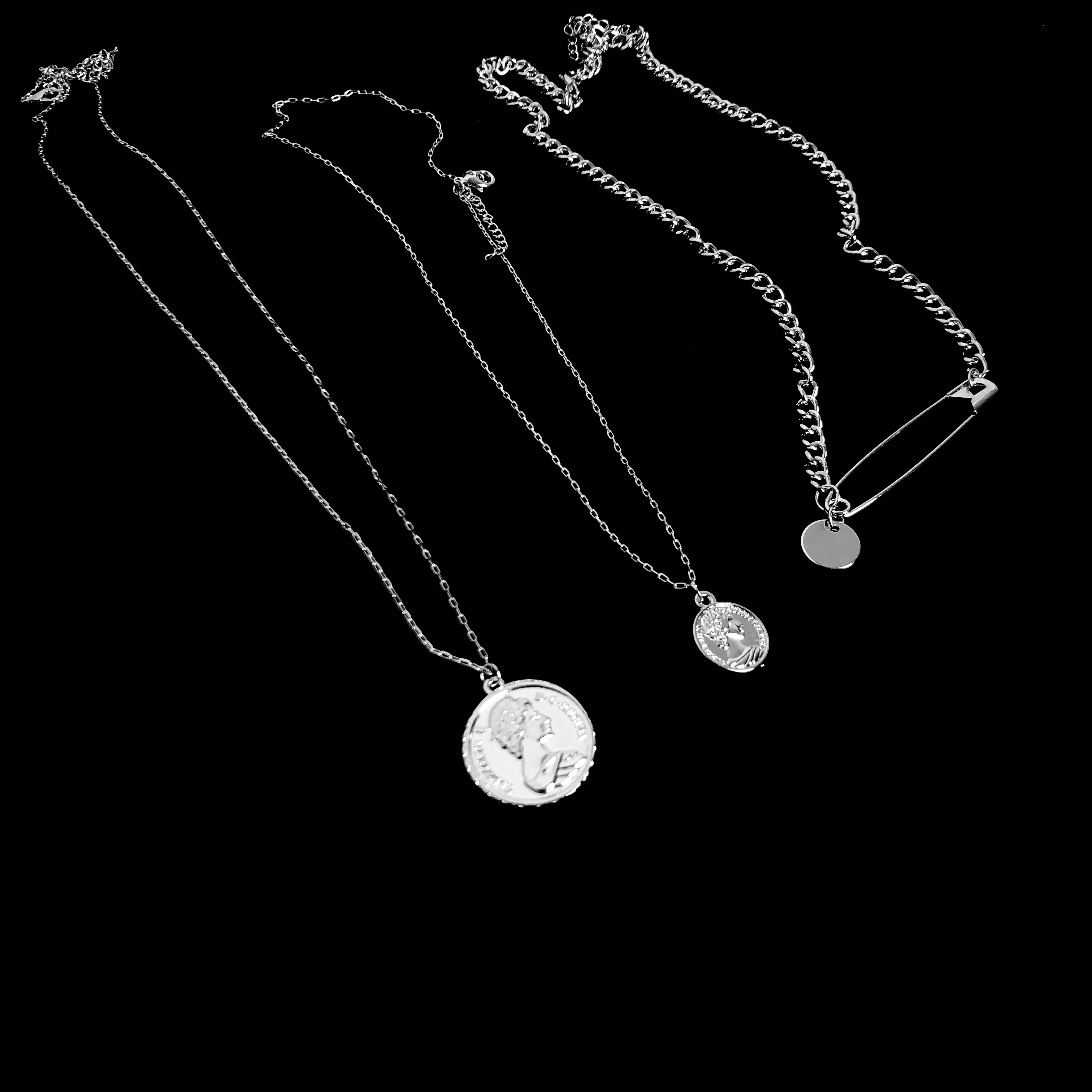 Set 3 vòng cổ dây chuyền nhiều lớp hoang dã Âu Mỹ unisex