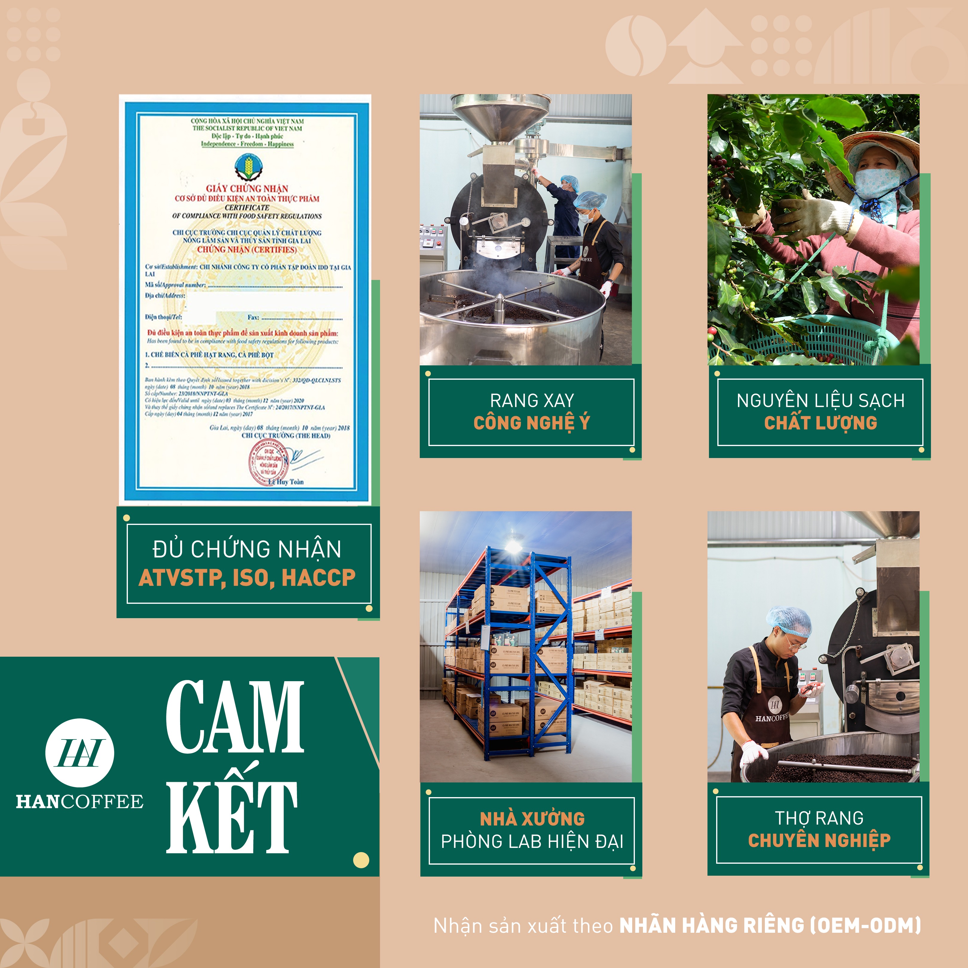 Cà Phê Robusta - Cafe Rang Mộc 100% HANCOFFEE Đắng Vừa, Hậu Ngọt, Dễ Uống Pha Phin - HN100RB1
