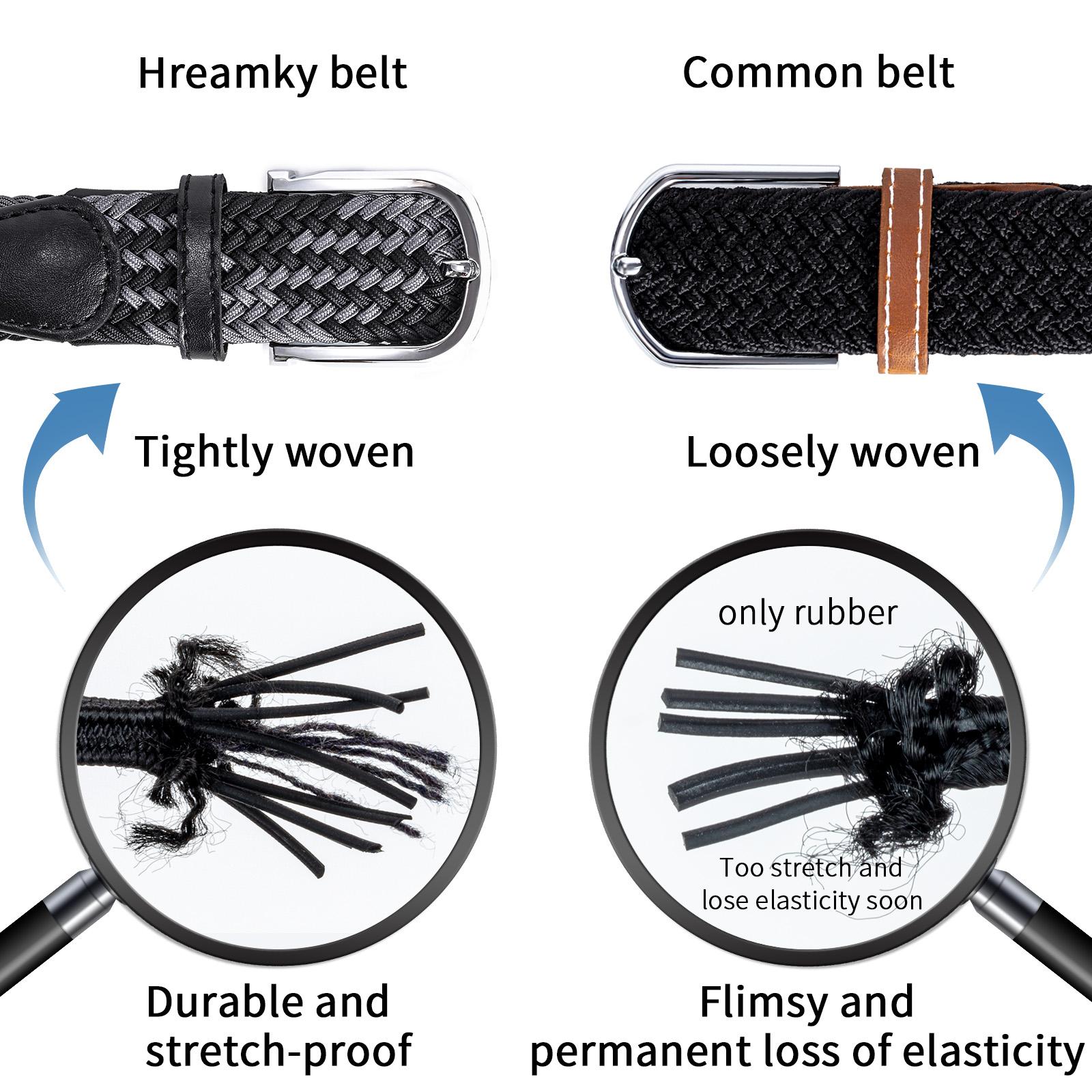 Hreamky Nam Dây Vải Lớn Thun Thắt Lưng Nữ Quần Jean Thu Dây Tặng Hộp Bao Bì