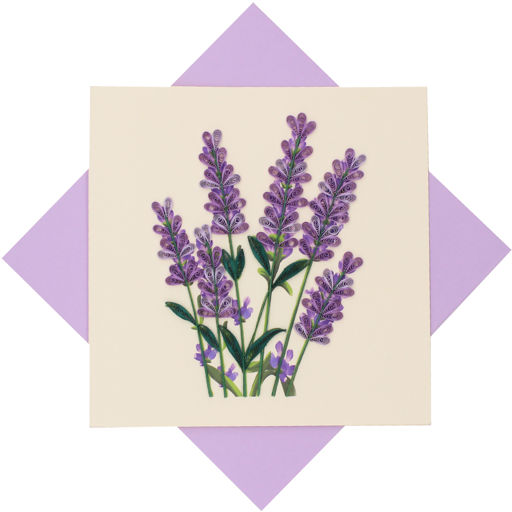 Thiệp Handmade - Thiệp Hoa Lavender nghệ thuật giấy xoắn - Tặng Kèm Khung Giấy Để Bàn - Thiệp chúc mừng sinh nhật, kỷ niệm, tình yêu, cảm ơn...