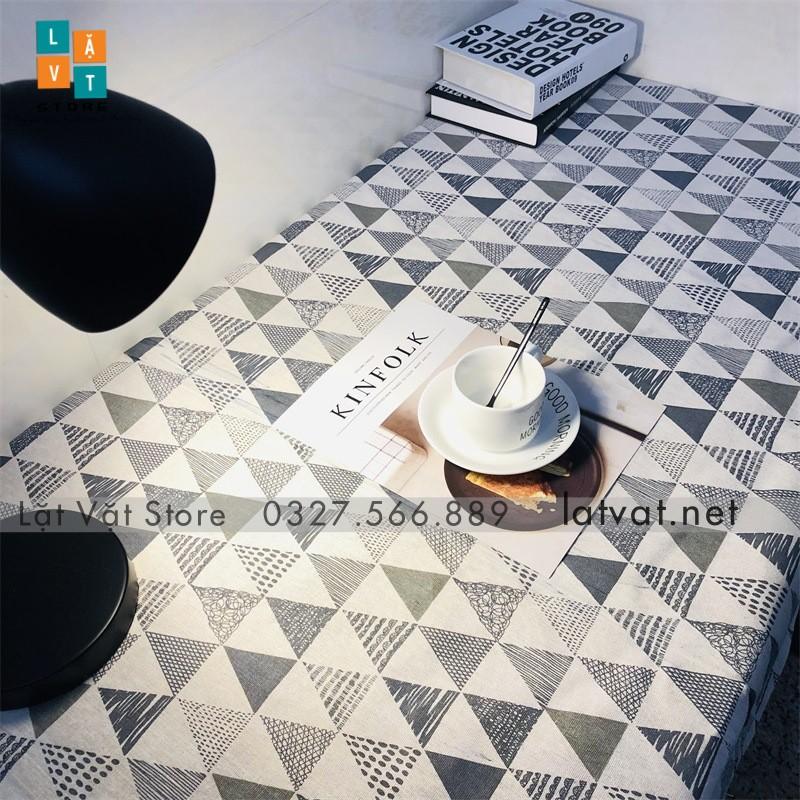 Khăn trải bàn vải nghệ thuật bằng vải cotton và lanh phong cách Vintage- Phụ kiện trang trí nhà cửa, chụp ảnh sản phẩm