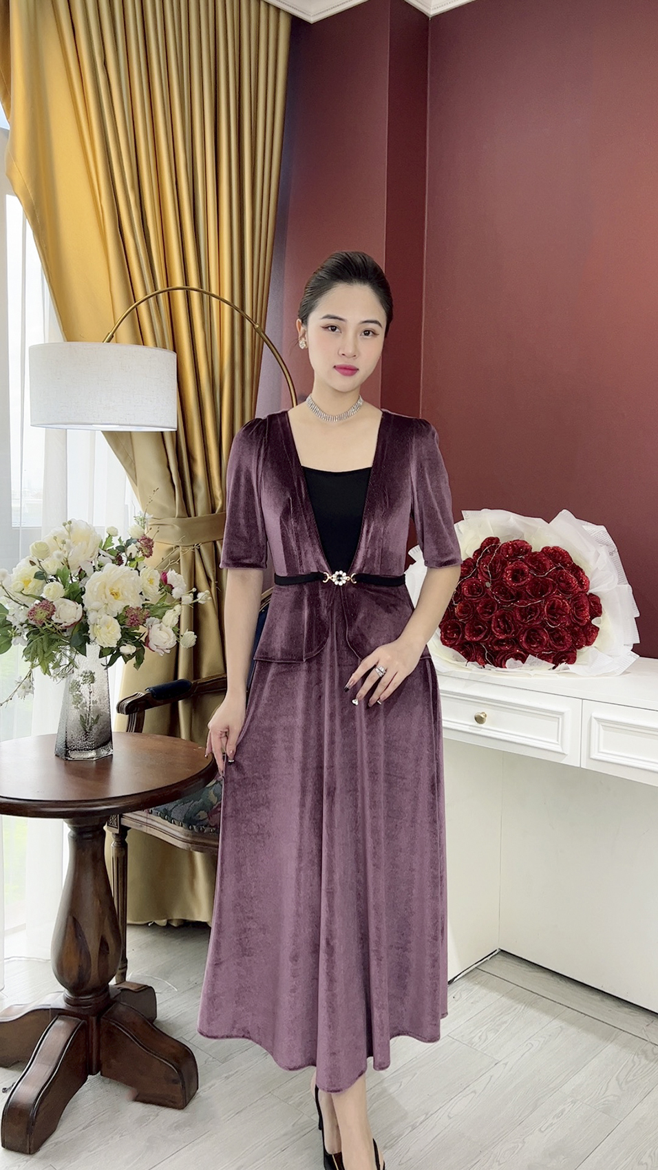 Đầm Trung Niên [ Linh Trà ] (TM 839) Trẻ Trung Thiết Kế Trang Nhã Thanh Lịch Bigsize Đi Làm Đi Tiệc Cho Bà Cho Mẹ U50