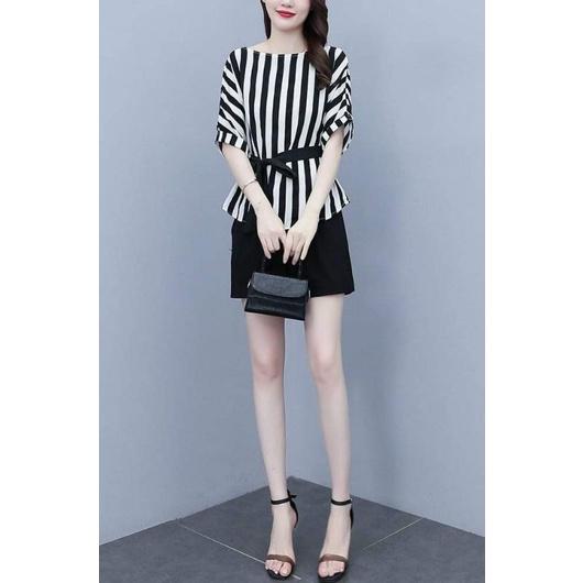 SET BỘ NGẮN ÁO SỌC FORM RỘNG