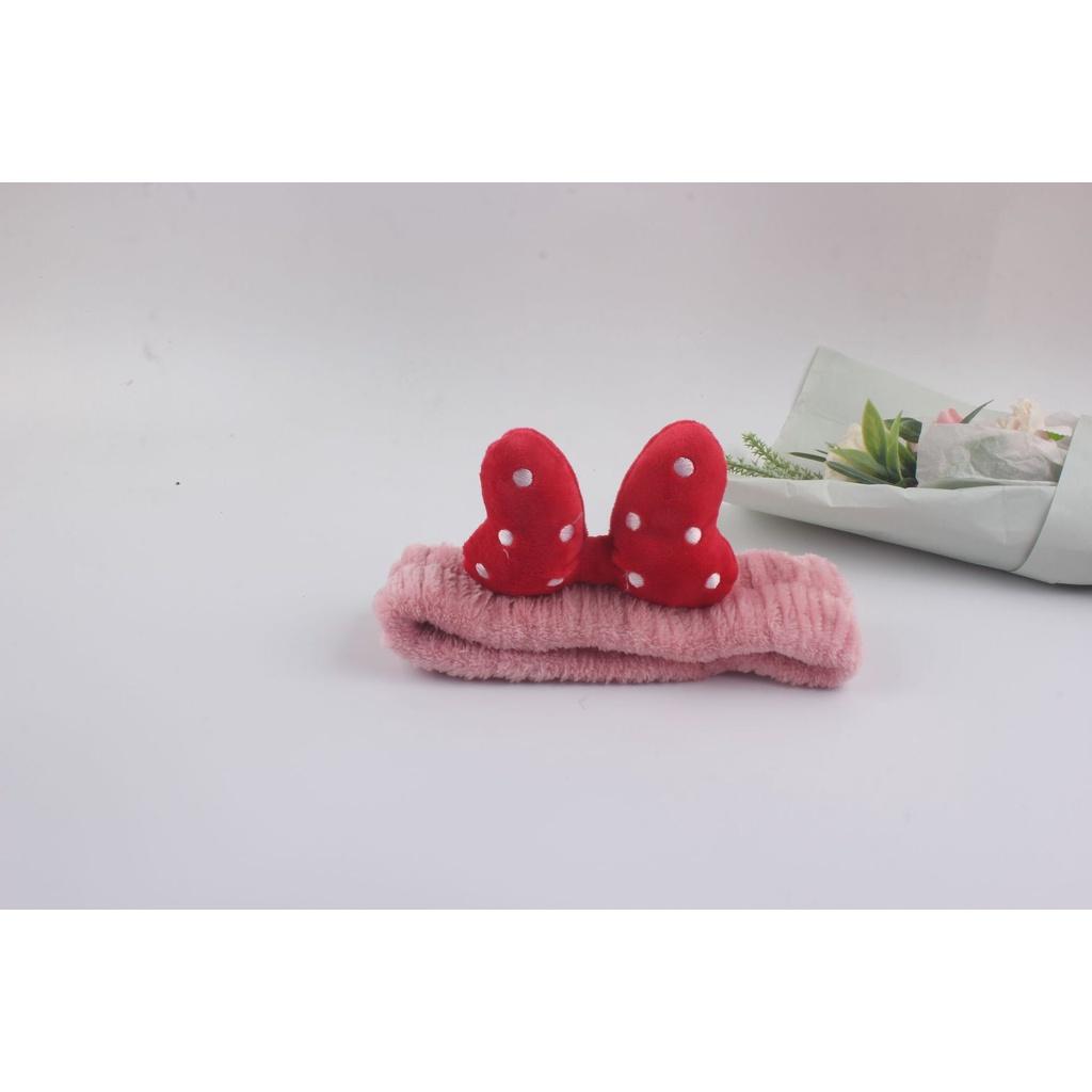 Băng đô bờm cài tóc nơ đỏ chấmbi chằn bông 3d cựng xỉu Nunam shop cài tóc nữ,cute,dễ thương