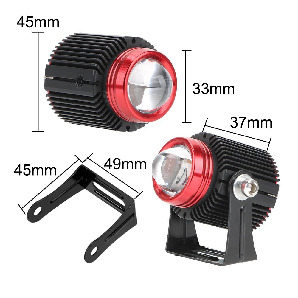 Set 2 đèn pha LED chống thấm nước bằng thép hai màu sắc dành cho xe mô tô