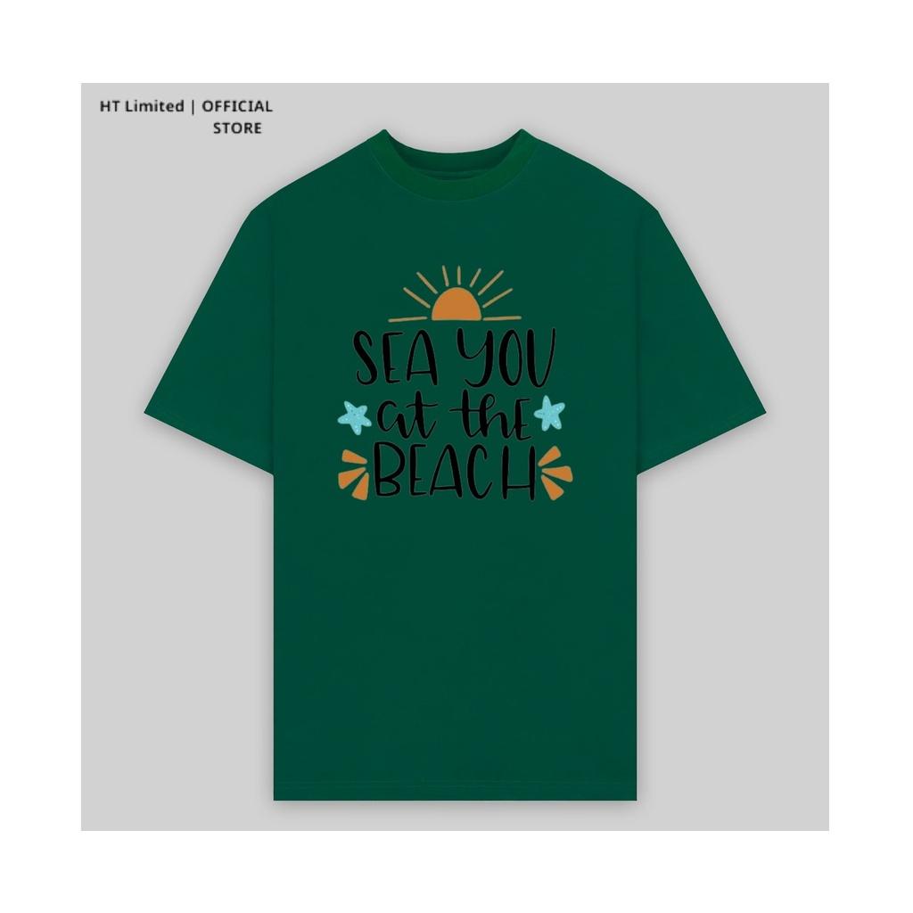 Áo thun thiết kế Unisex họa tiết Sea you at the beach basic local brand, Cotton Cao Cấp 100%