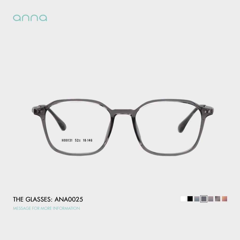 Gọng kính chính hãng ANNA thiết kế dáng vuông kết hợp kim loại và nhựa ANA0025