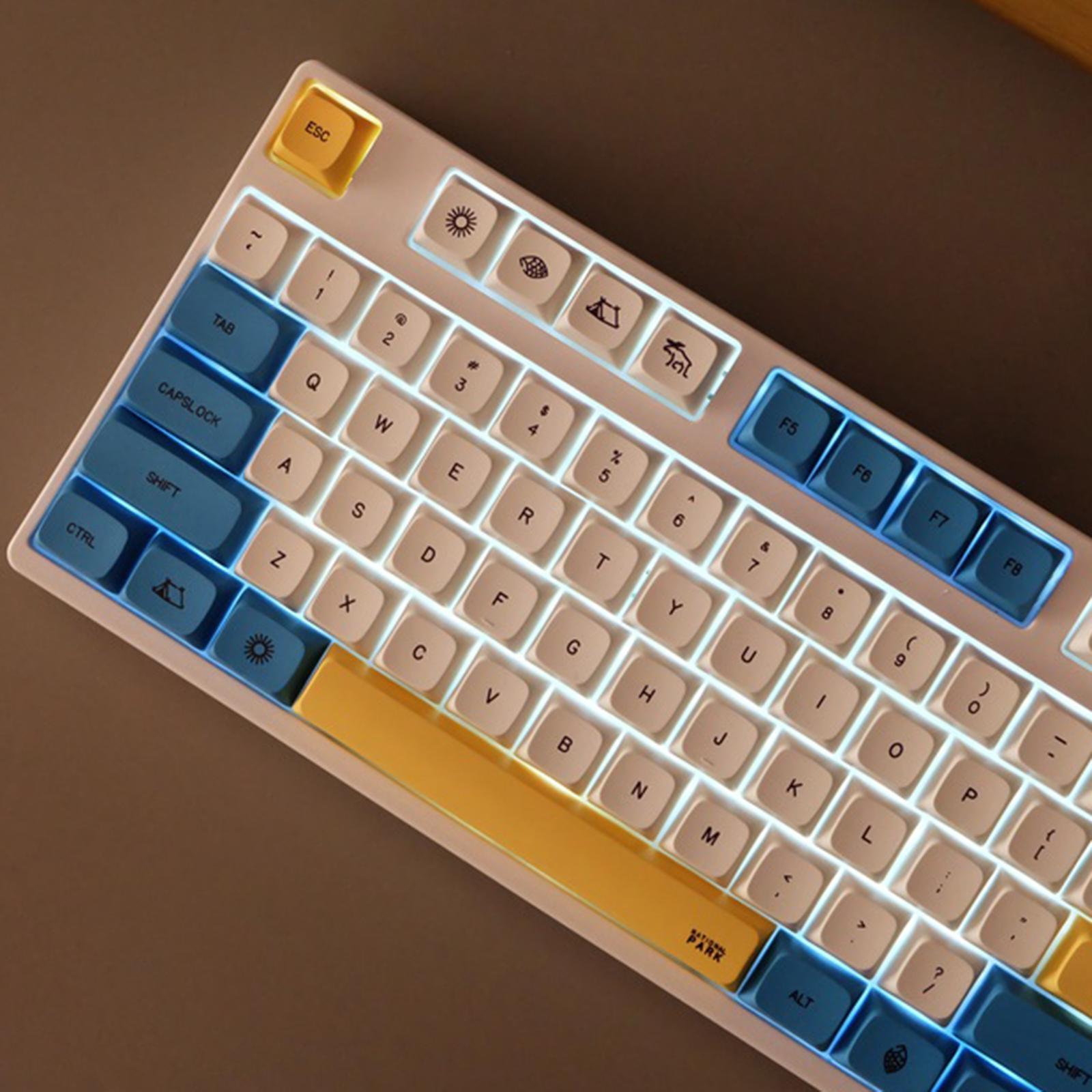 PBT 132 Keys Keycaps for 64 87 104 Gaming Mechanical Keyboard Accessories