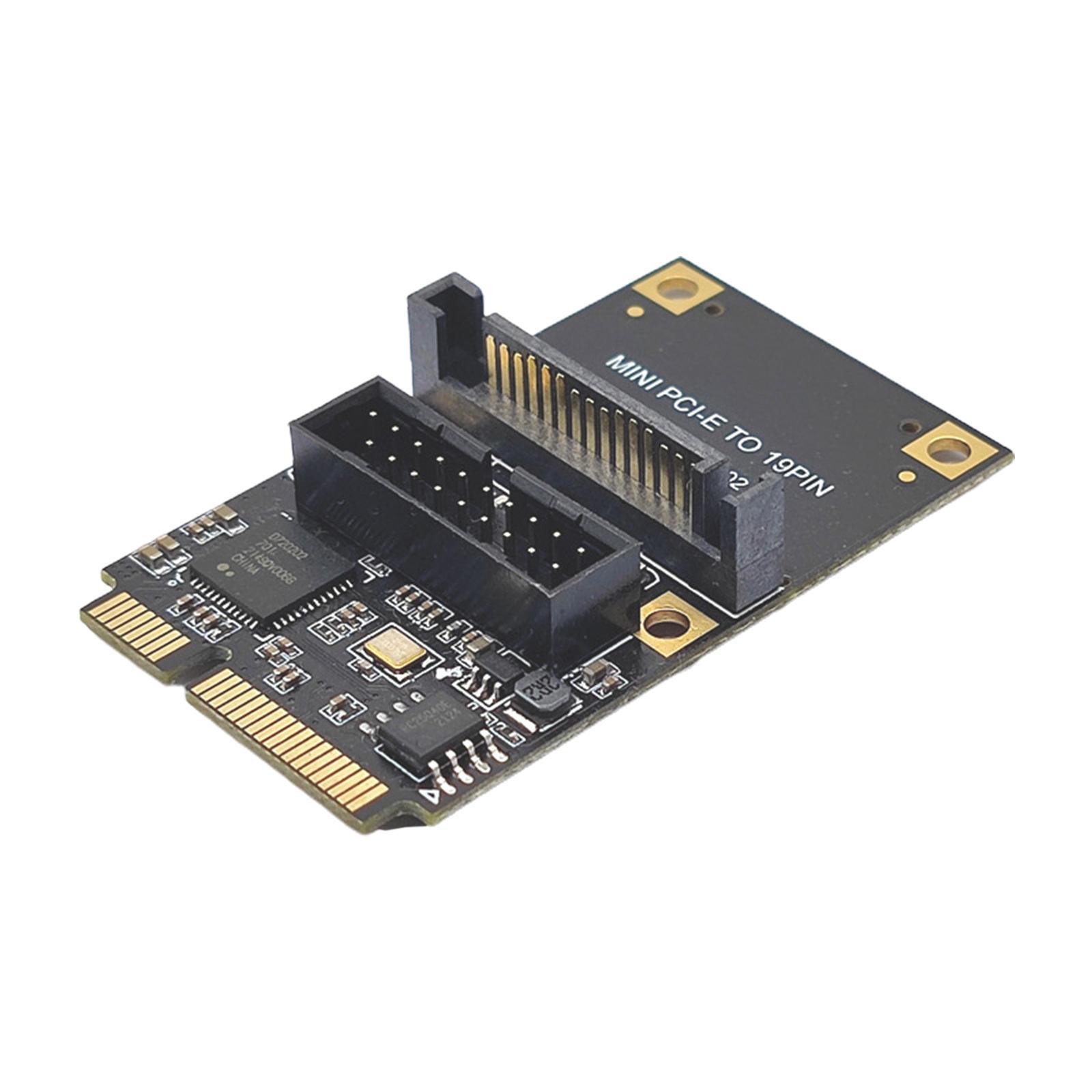 Mini PCIe to USB3.2 Gen1 19Pin Expansion Card, Professional, E to 19Pin USB3.2 Adapter Riser Board for Windows XP 7 8 10 11
