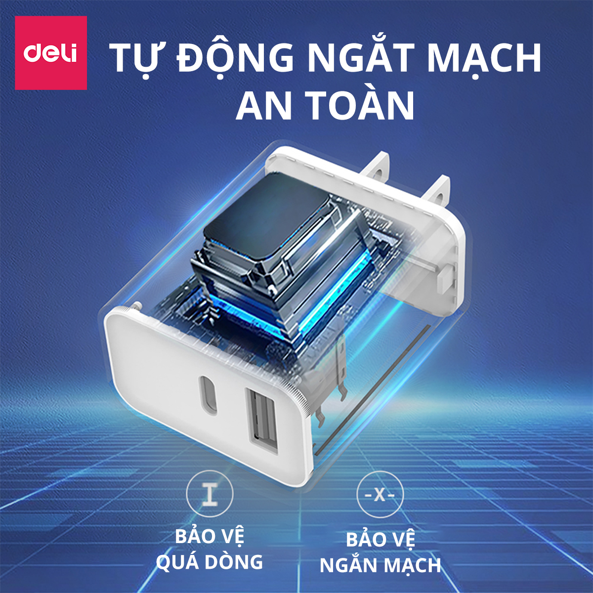 Củ Sạc Nhanh AOKA by Deli 20W Sạc Nhanh Cho Điện Thoại - Siêu Bền Chống Nóng Chống Cháy Nổ hàng chính hãng VS6024