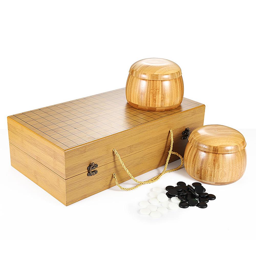 Portable Go Set Wood Go Board Game Set Go Chess Game with Storage Box Classic Chinese Strategy Board Game