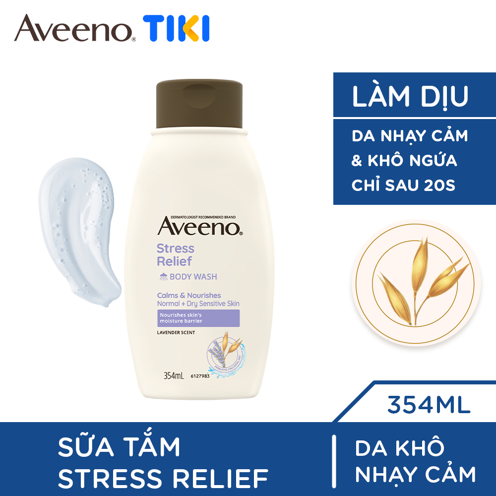 Sữa tắm cho da nhạy cảm, giảm căng thẳng hương lavender Aveeno Stress Relief 354ml