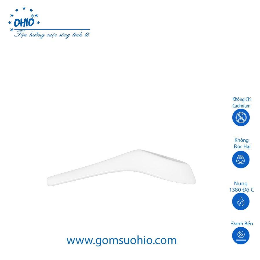 Combo Bộ Đồ Ăn Chén Cơm, Muỗng, Đĩa kê, Gác Muỗng Đũa Sứ Trắng OHIO