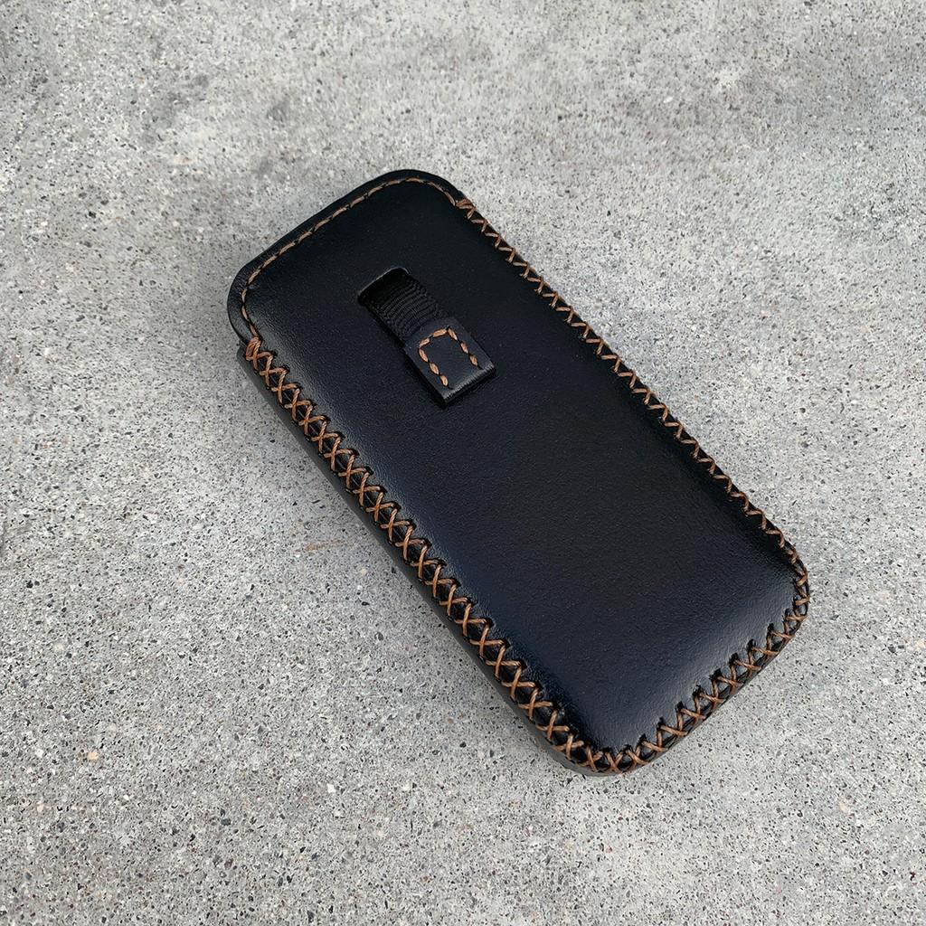 BAO DA ĐIỆN THOẠI MÀU ĐEN DÀNH CHO NOKIA 8800 - BAO DA ĐEO HÔNG THỦ CÔNG - ĐỒ DA BÒ NHẬP KHẨU