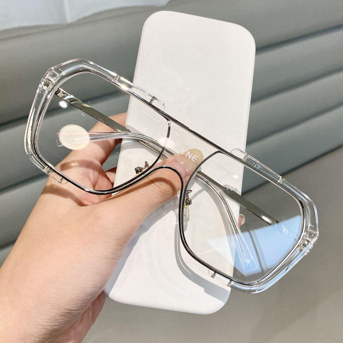 EAEONXE 2021 Kính Mát Thời Trang Nam Retro Kính Vuông FrameSun Mắt Kính Nữ Một Mảnh Vỏ Ống Kính
