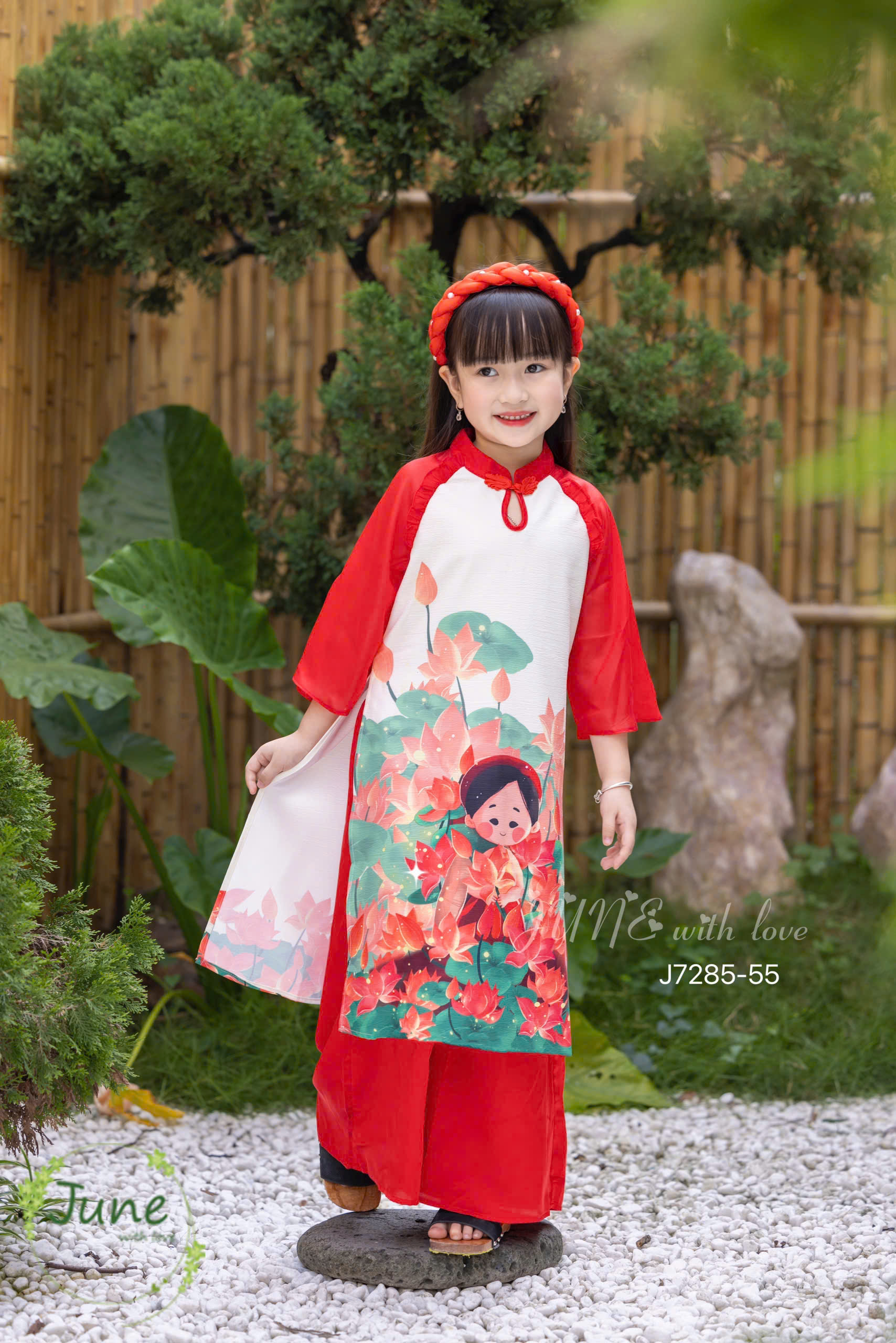 Bộ áo dài tết cho bé gái mẫu hoa mùa xuân xinh xắn diện lễ tết noel giáng sinh năm mới  từ 10-40kg hàng thiết kế cao cấp