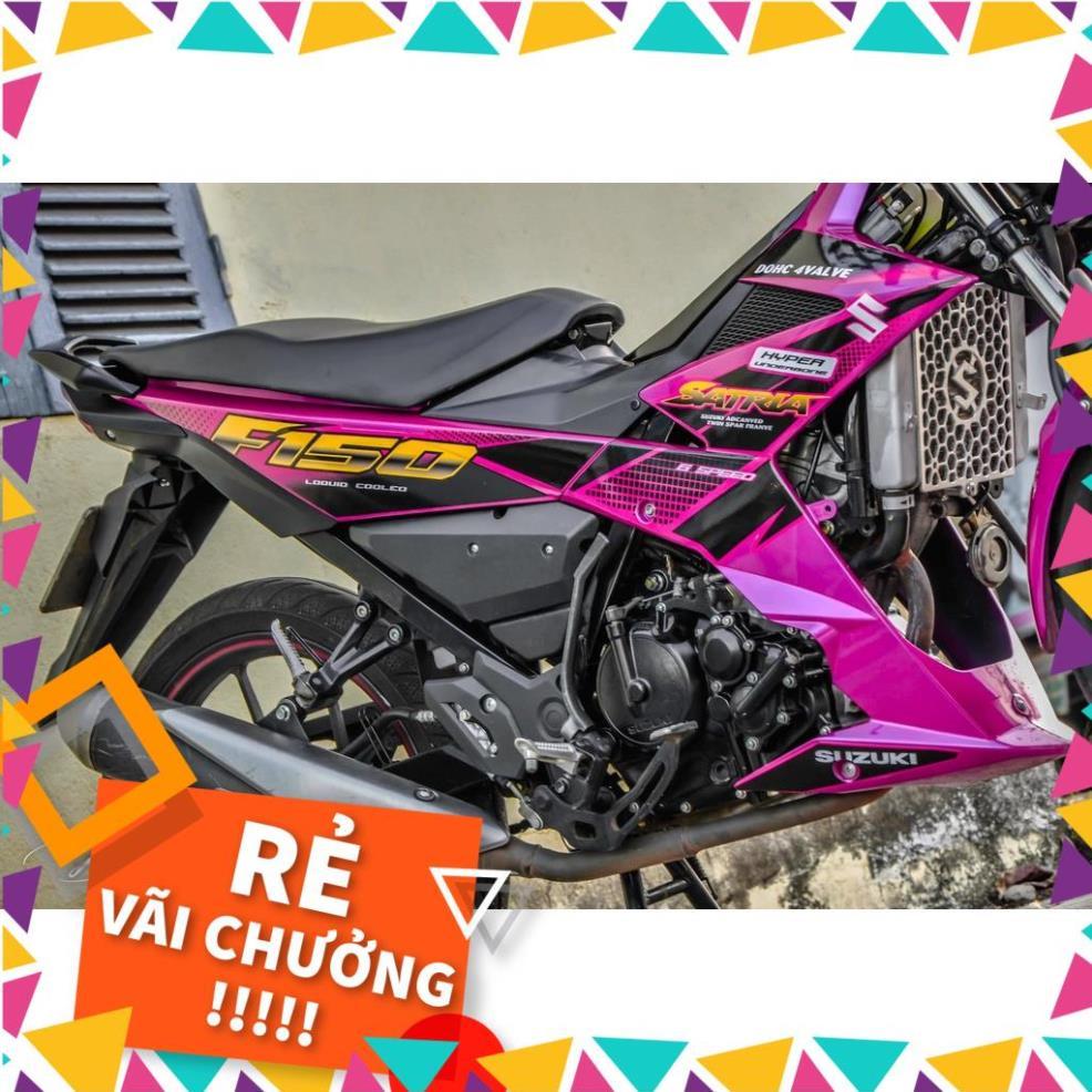 Tem Rời Raider FI Mẫu Chữ Satria F150 Hồng Đen Vàng