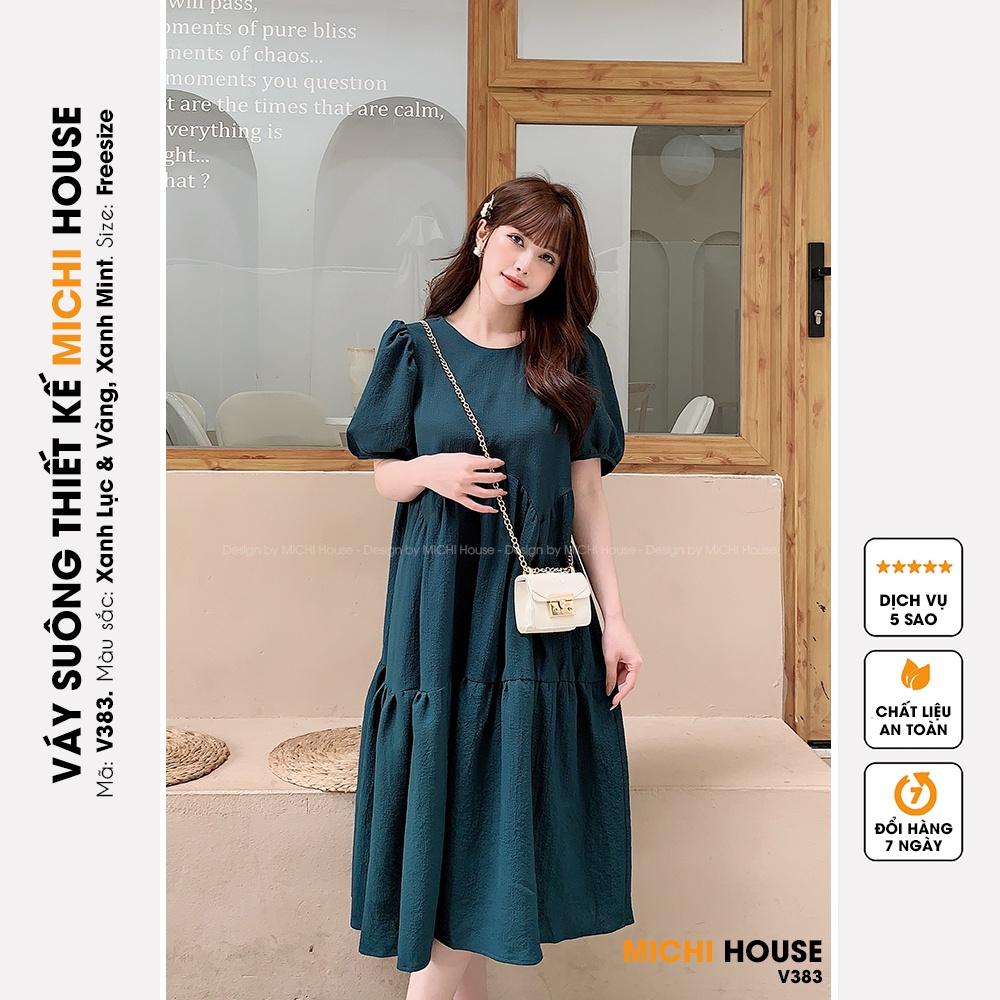 Đầm Babydoll Dáng Suông Dài MICHI House V383 Váy Xuông Chất Xốp Mát Freesize Dễ Mặc Xinh
